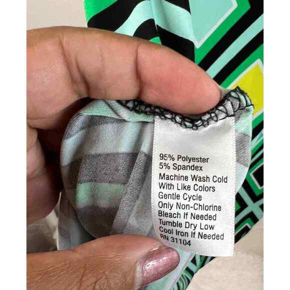 Kaari Blue Geometric Green Women's Dress Size Medium - Picture 4 of 4